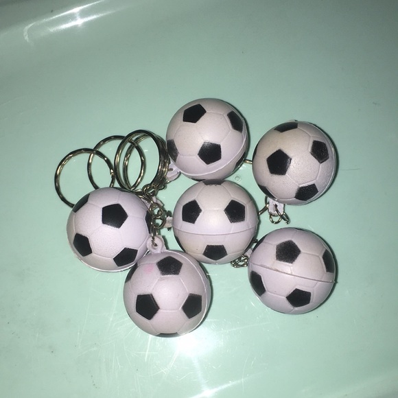 None Accessories - Soccer ball key rings 6 zipper pulls wine glass tag gotcha game key exchange